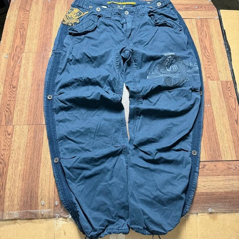 Polo Ralph Lauren 90's Rare Crest Military Parachute Cargo Pants 33 (Large)